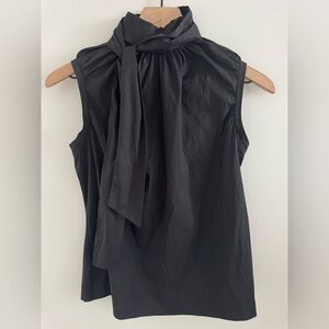 $297 NWOT Worth New York Cotton Black Sleeveless Tie-Neck Camisole - Size Petite